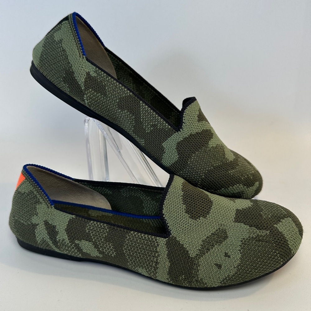 Rothy’s Girls Big Kids 3 Olive Camo Flats The Loafer Classic